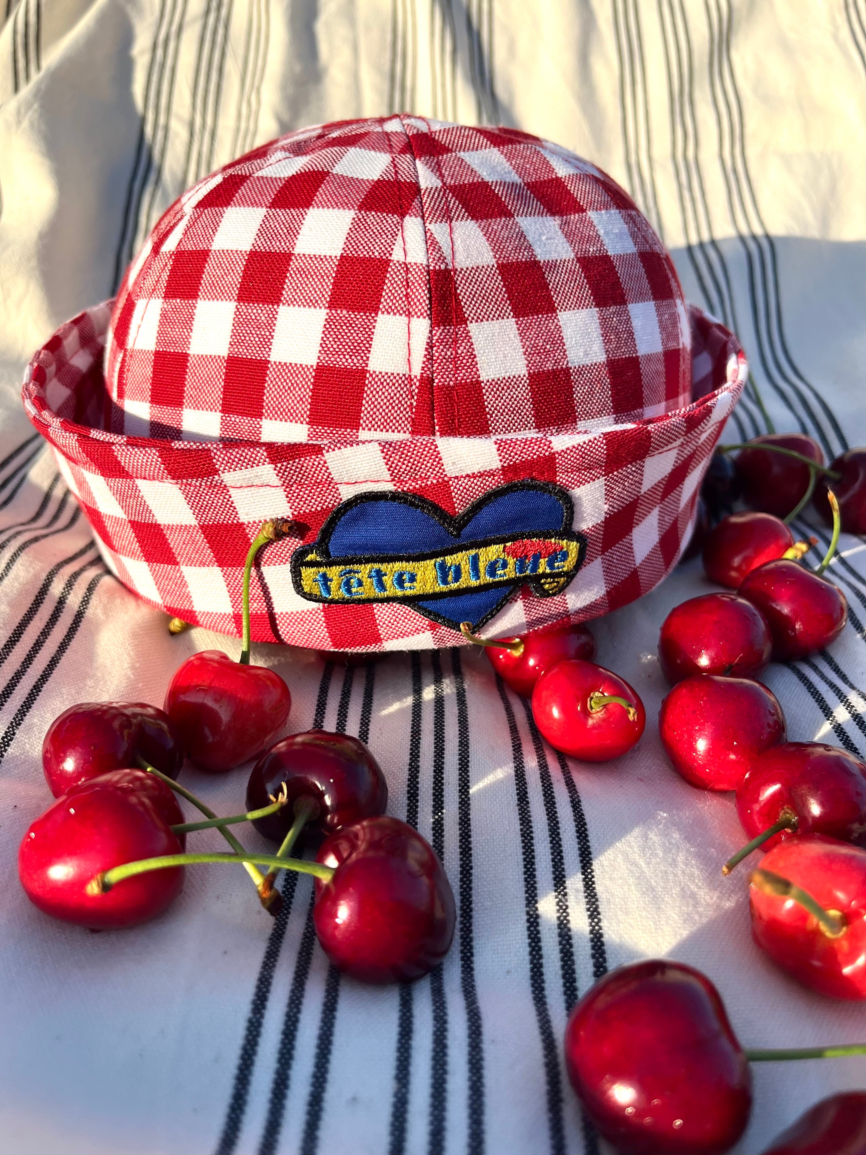 Yvette Sailor Heart-Patch Dixie Cup | Vichy Cherry Red