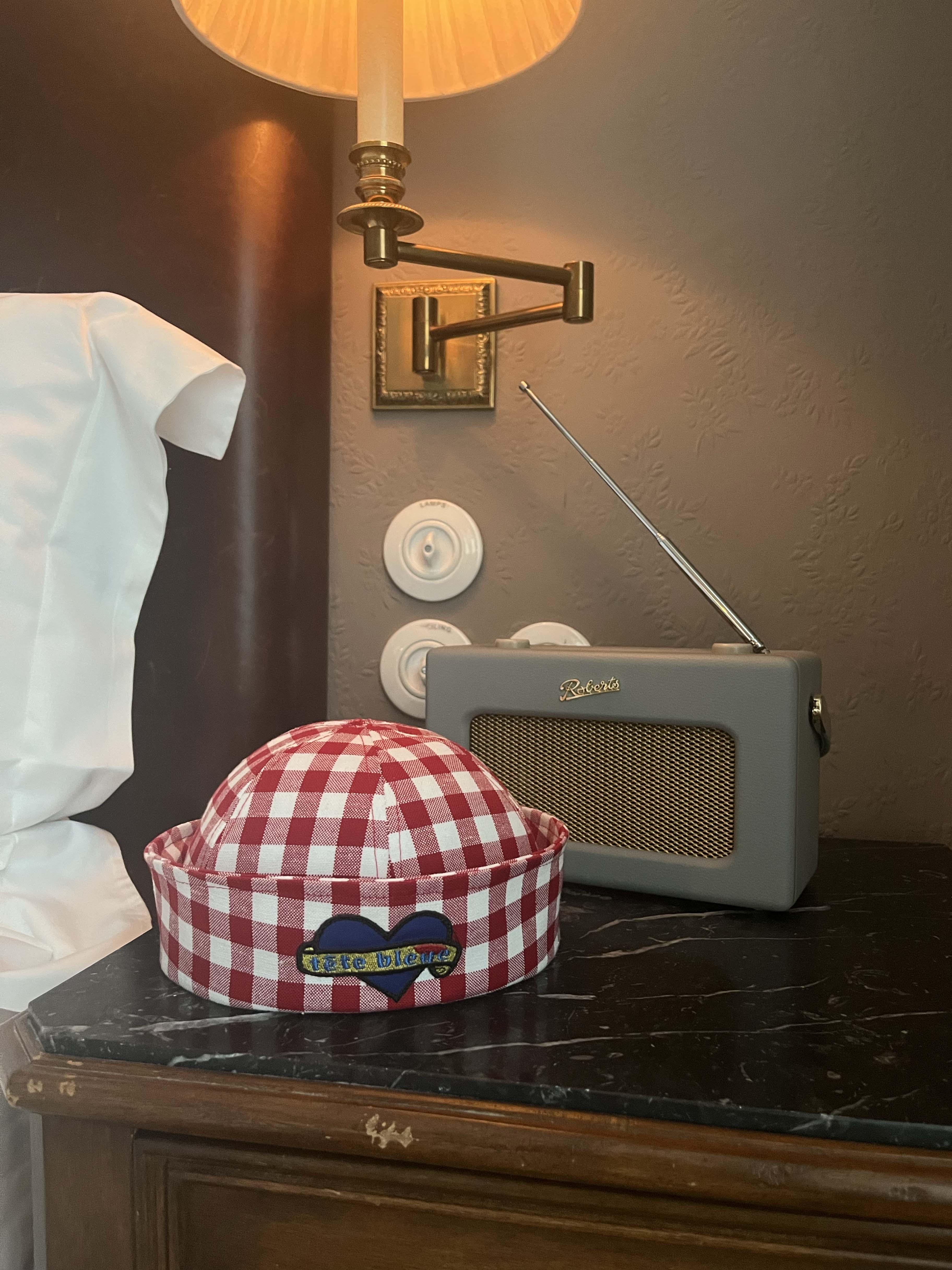 Yvette Sailor Heart-Patch Dixie Cup | Vichy Cherry Red