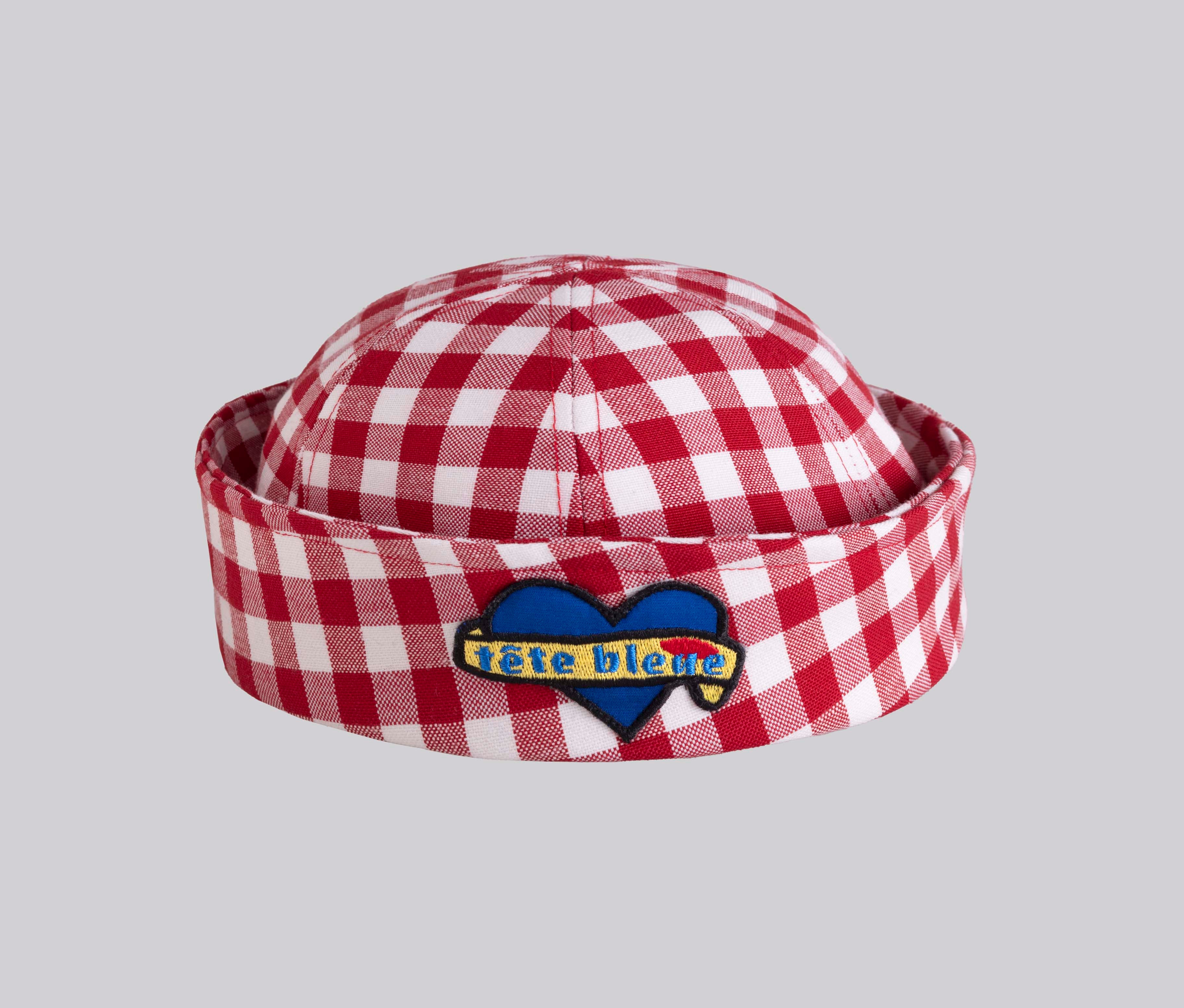 Yvette Sailor Heart-Patch Dixie Cup | Vichy Cherry Red