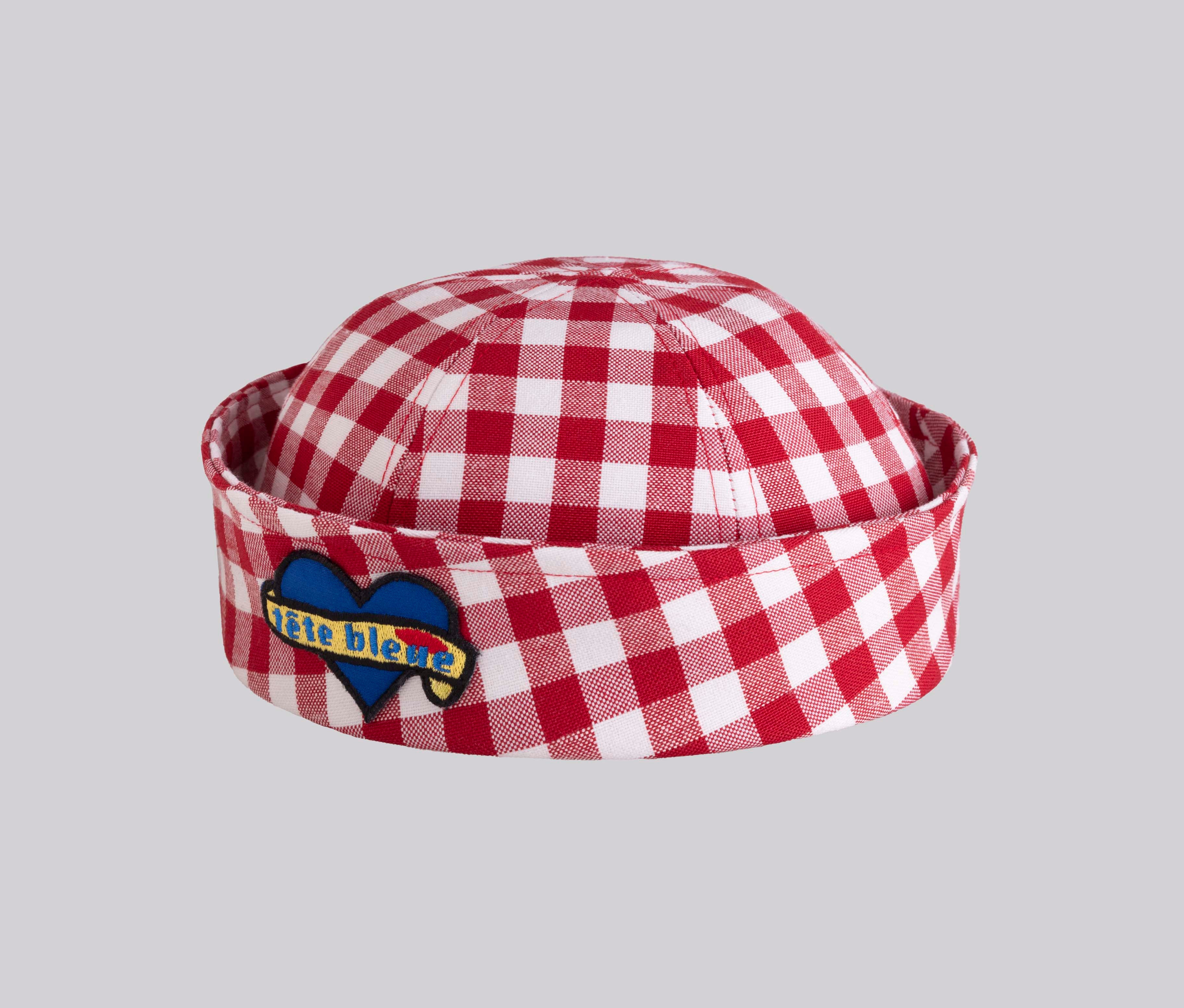 Yvette Sailor Heart-Patch Dixie Cup | Vichy Cherry Red