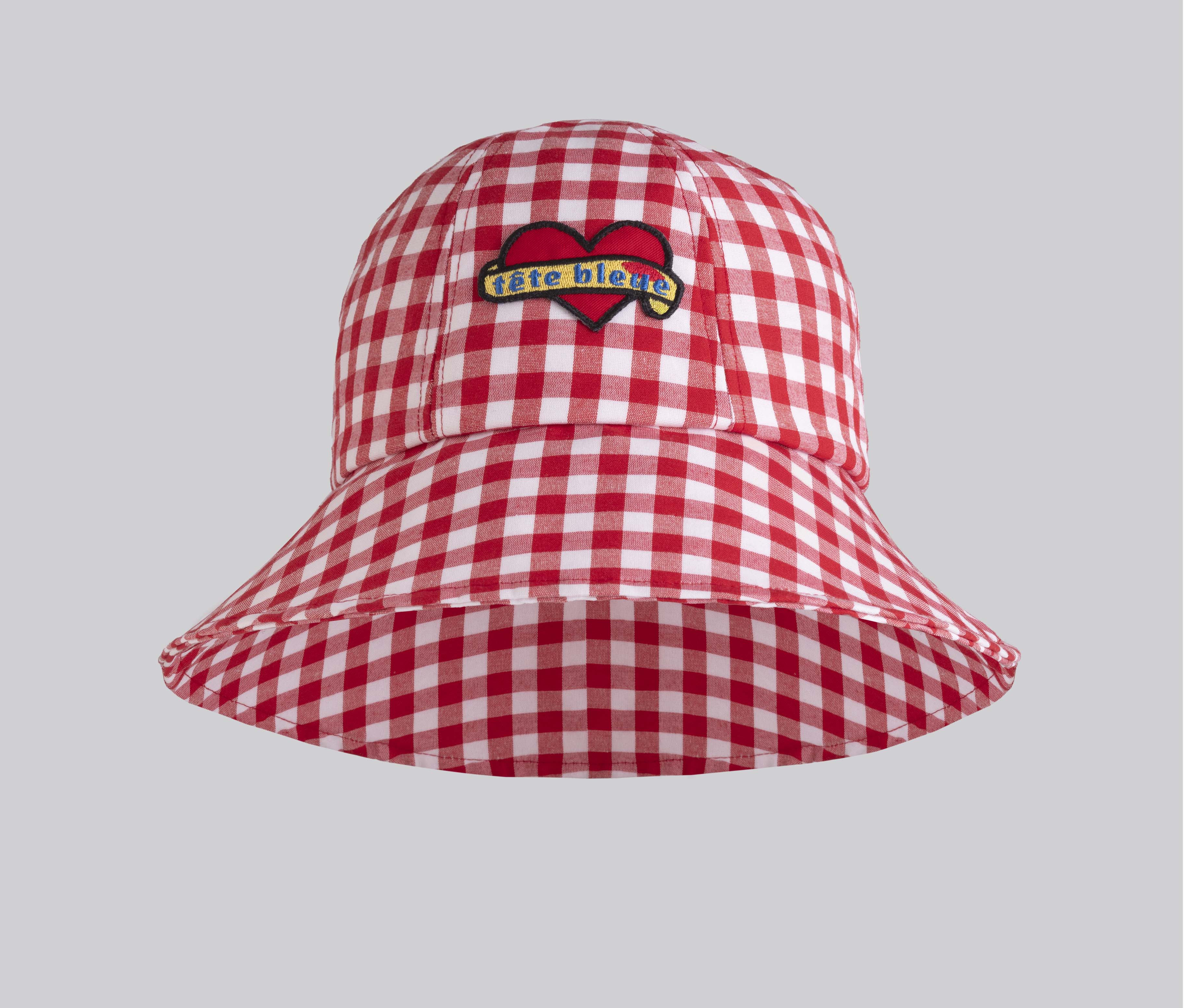 Bardot Heart-Patch Sun Hat | Red Vichy