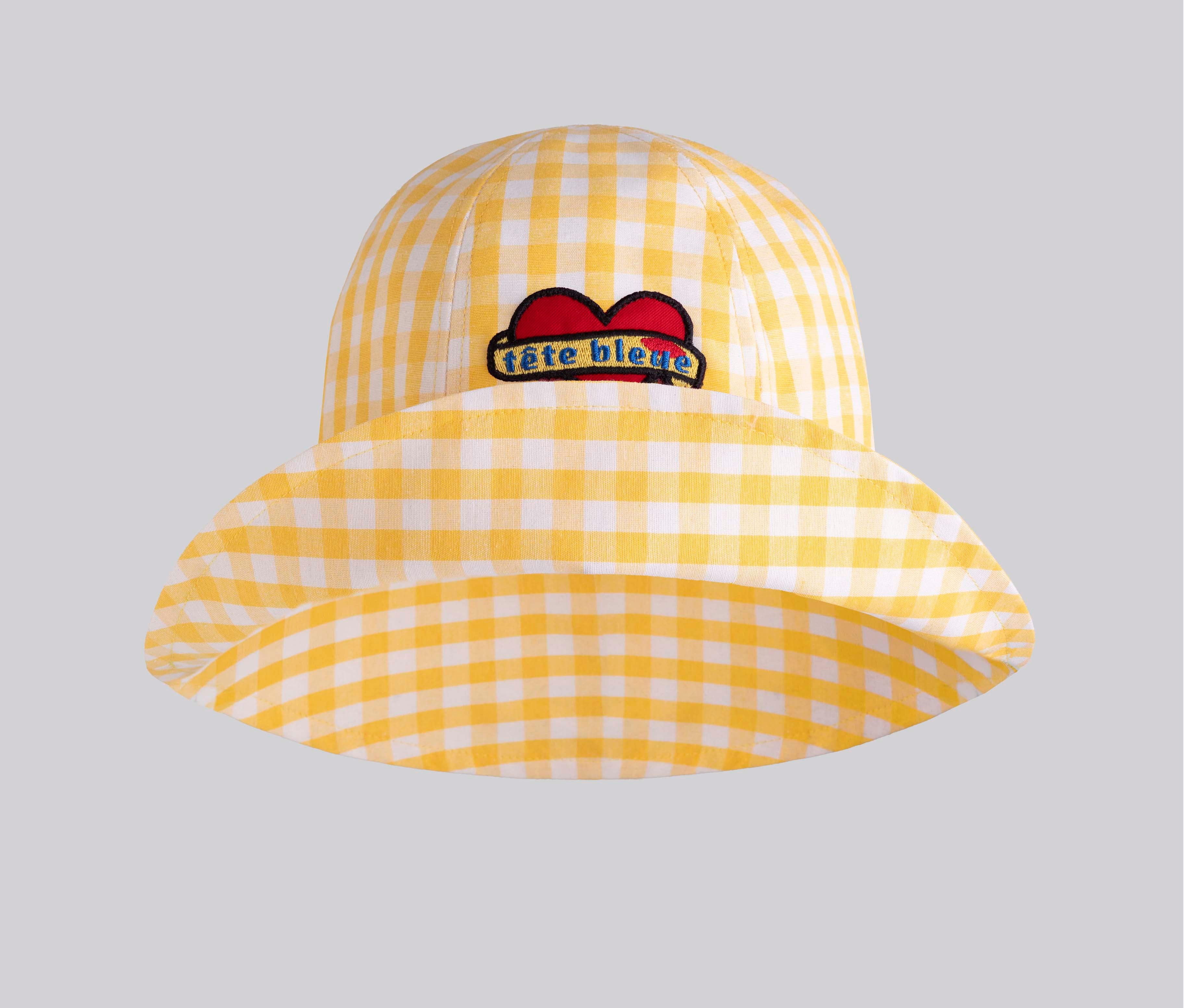 Bardot Heart-Patch Sun Hat | Yellow Vichy