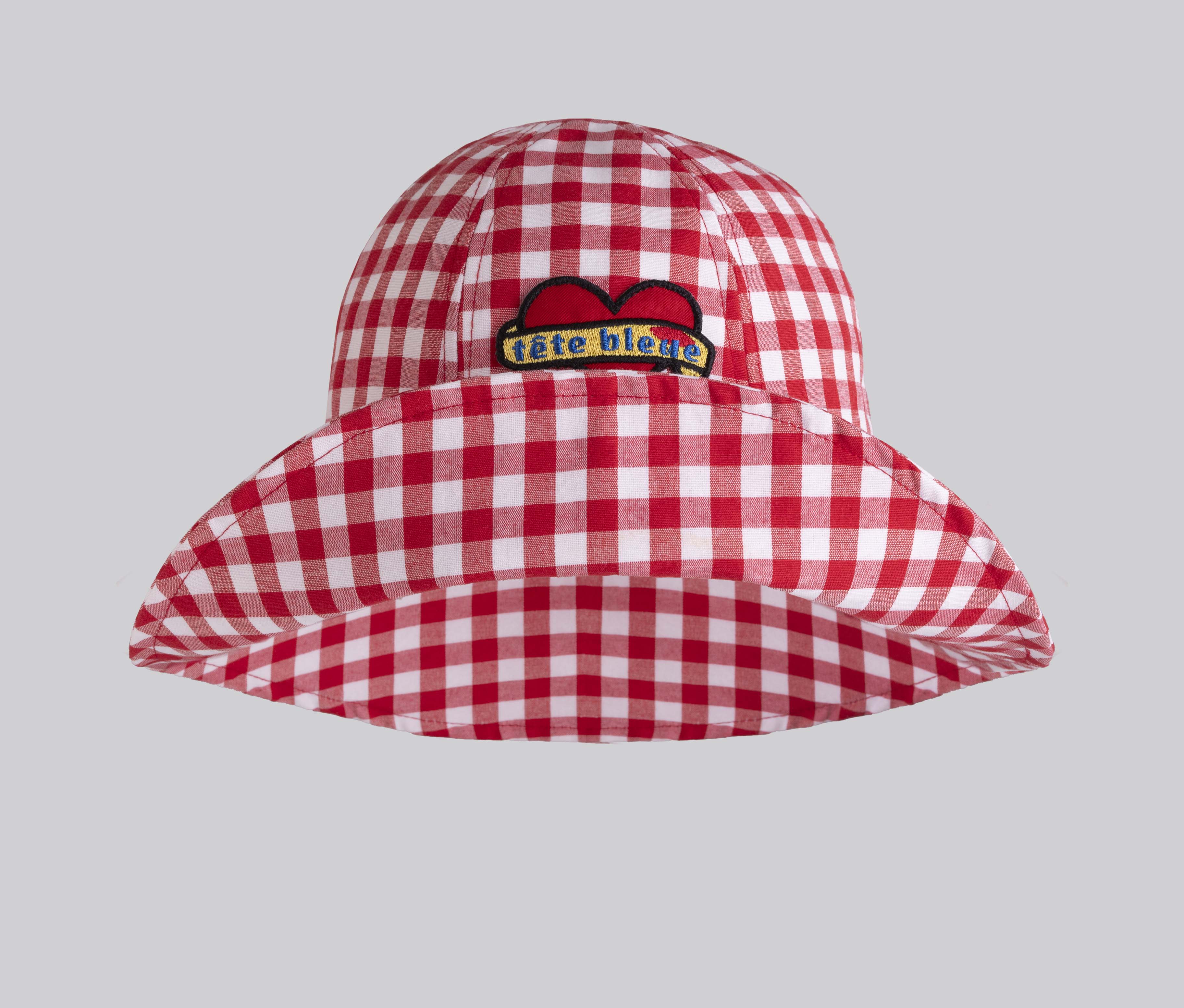 Bardot Heart-Patch Sun Hat | Red Vichy