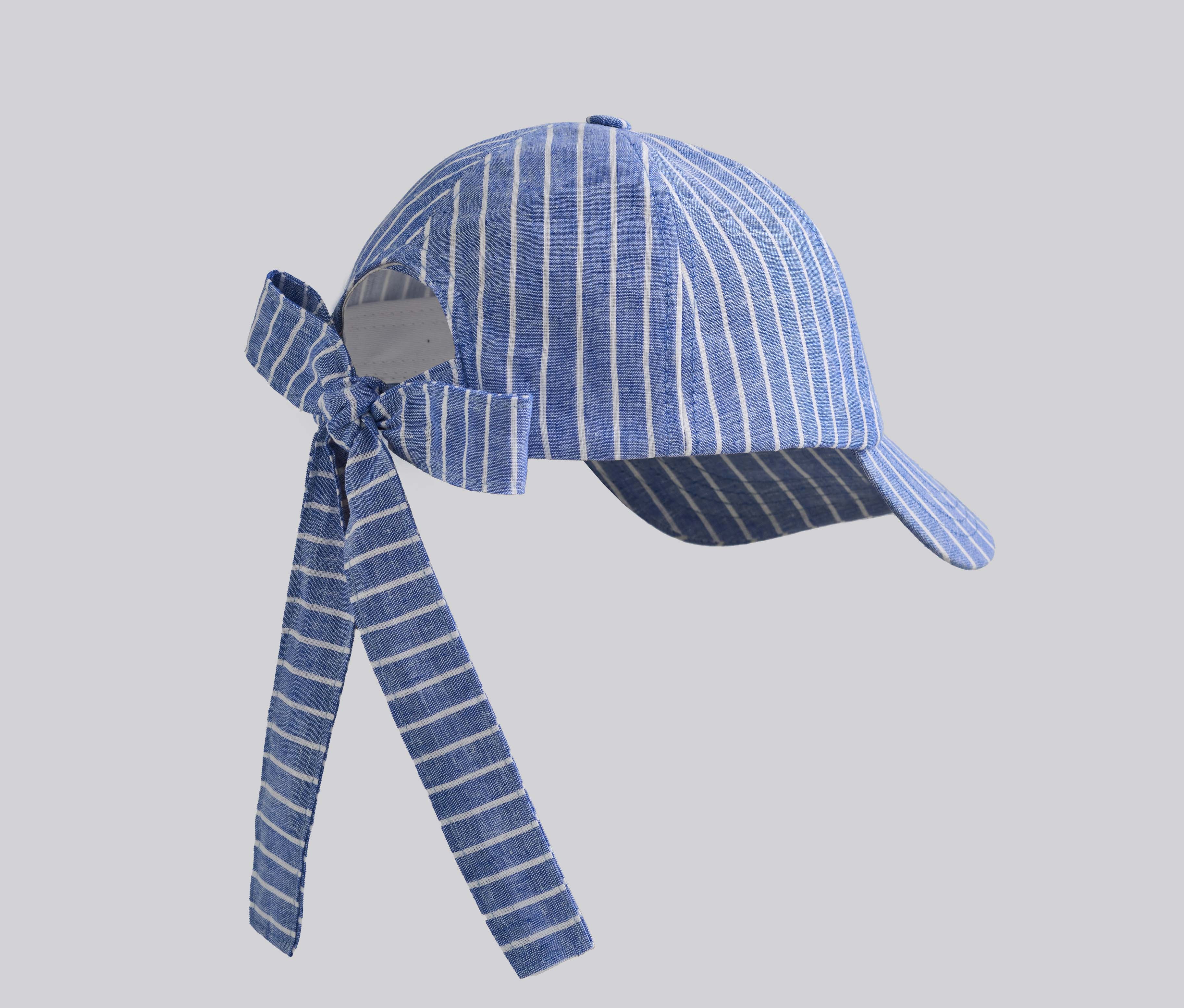 Papillon Bow-Tie Linen Cap | Light Blue