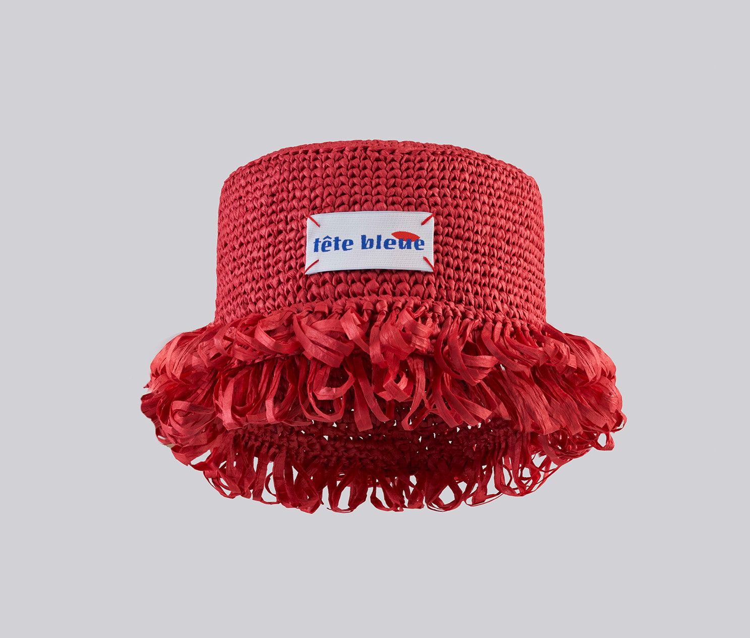 Fleurine Raffia Bucket Hat | Red