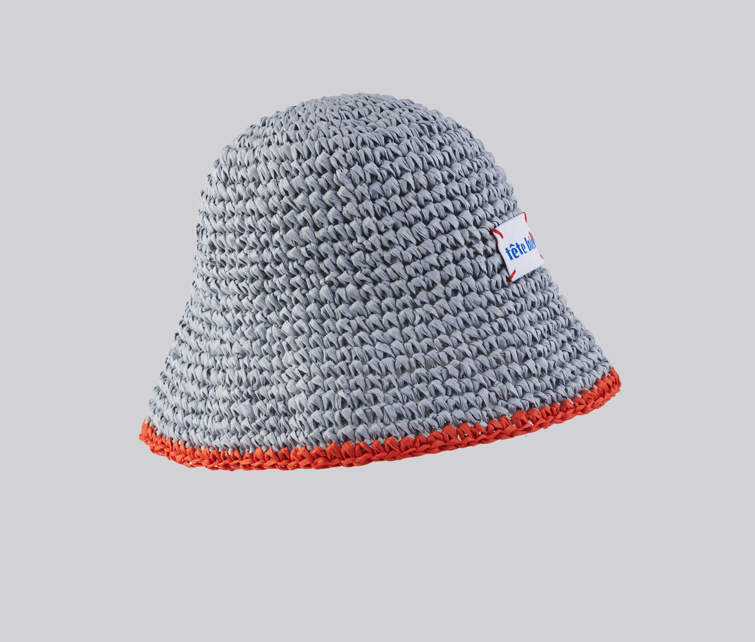 Suzette Straw Bucket Hat | Light Grey