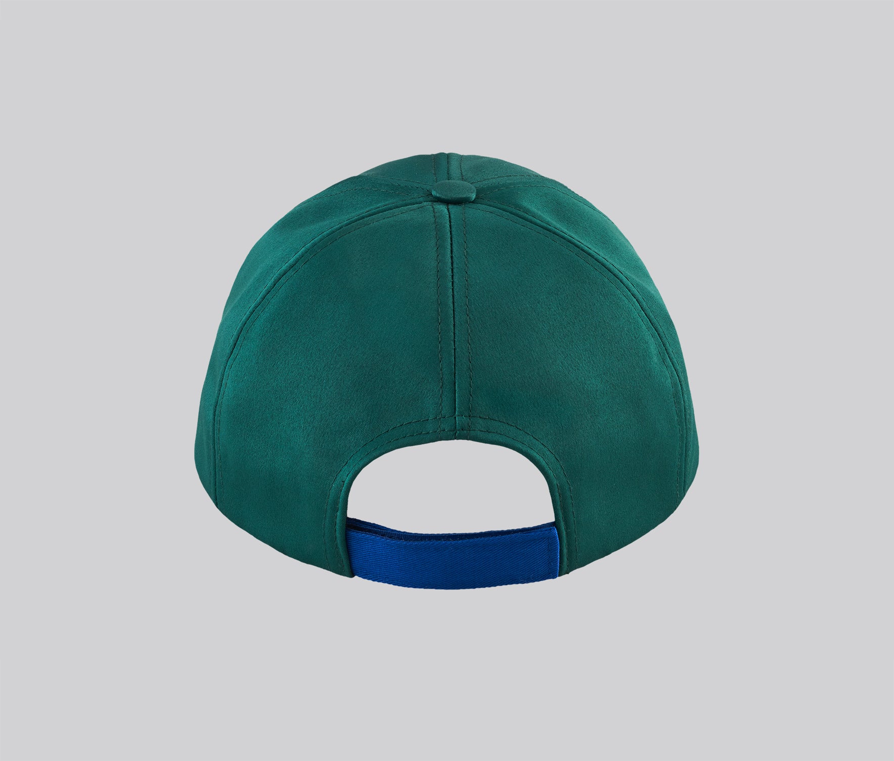 Theo Satin Baseball Green Cap | bleue tête –