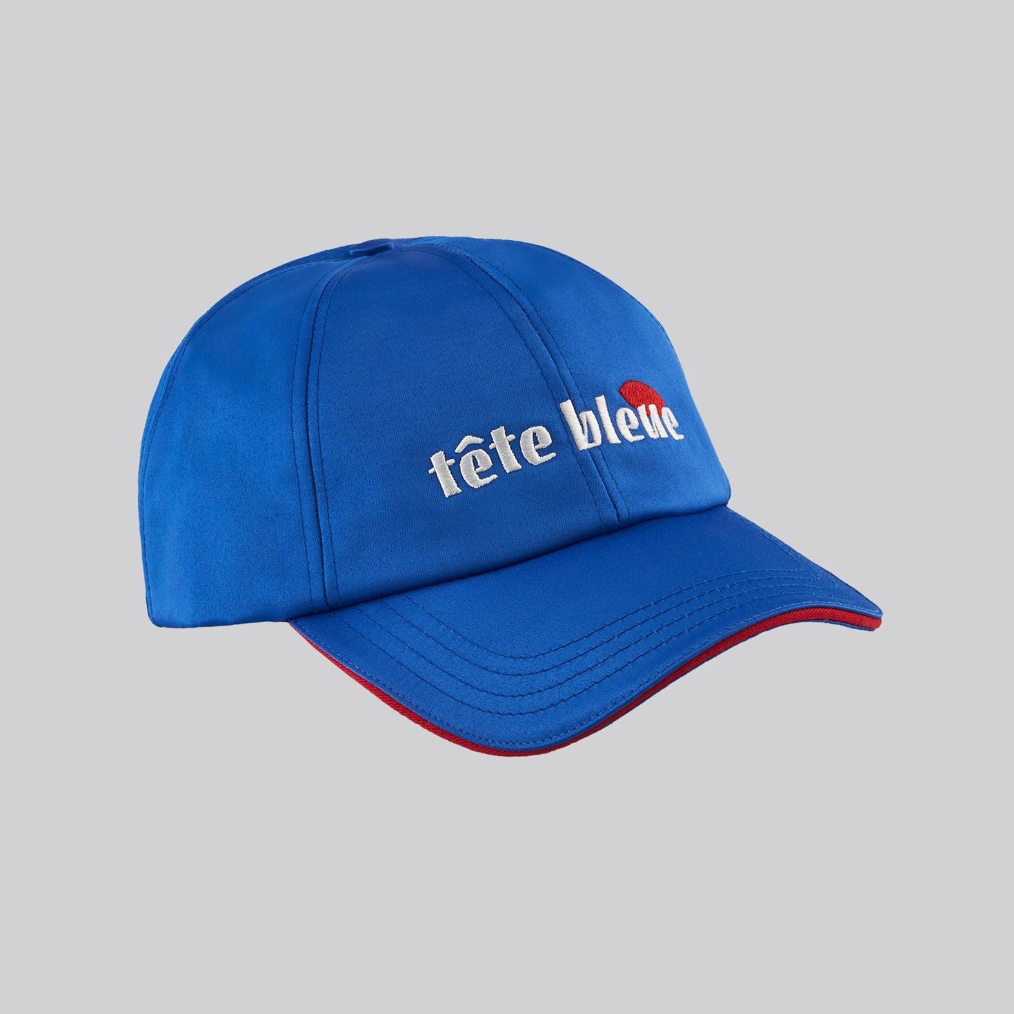 Theo Satin Baseball Cap | tête bleue – Blue Electric